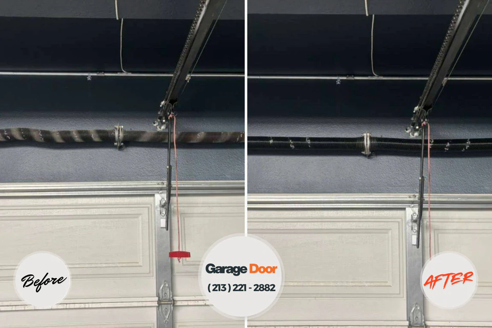 Before and after: garage door repair Arkadelphia, AR